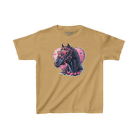 Valentines Day Pink Heart Horse With Sunglasses Hearts Kids Heavy Cotton Tee! Foxy Kids! Free Shipping!