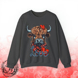 Valentines Day Highlander Cow Love Unisex Sweatshirt! Retro! Plus Sizes Available!