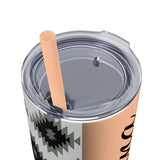 Custom Name Black and White Aztec Printed Skinny Tumbler with Straw, 20oz! Multiple Colors!