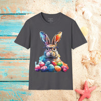 Easter Bunny Glasses With Eggs Unisex Graphic Tees! Spring Vibes! All New Heather Colors!!! Free Shipping!!!