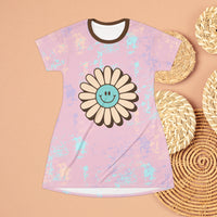 Paint Washed Pastel Smiley Face Daisy Oversized Tee!! Great For Sleeping, Lounging, Swimming! Free Shipping!!!