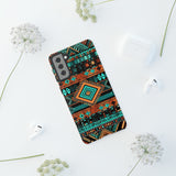 Turquoise Aztec Tough Cases! Cellphone Cases! Multiple Sizes Available! Apple iPhone, Samsung Galaxy, and Google Pixel devices!