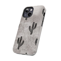 Grey Acid Wash Cactus Western Tough Phone Cases!