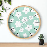 Retro Pastel Green Florals Print Wall Clock! Perfect For Gifting! Free Shipping!!! 3 Colors Available!