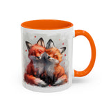 Foxy Lovers Valentines Day Accent Coffee Mug (11, 15oz)! Free Shipping! Microwave and Dishwasher Safe! BPA Free