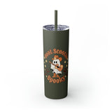 Boot Scootin Spooky Retro Ghost Printed Skinny Tumbler with Straw, 20oz! Multiple Colors! Halloween!