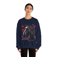 Valentines Day Black Horse Red Hearts Edition Unisex Sweatshirt! Retro! Free Shipping!!!