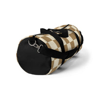 Beige and Cream Plaid Duffel Bag! Free Shipping!!!