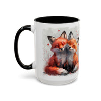 Foxy Lovers Valentines Day Accent Coffee Mug (11, 15oz)! Free Shipping! Microwave and Dishwasher Safe! BPA Free