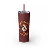 Boot Scootin Spooky Retro Ghost Printed Skinny Tumbler with Straw, 20oz! Multiple Colors! Halloween!