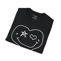 Valentines Day Heart Star Eye Smiley Face Unisex Graphic Tee! All New Heather Colors!!!