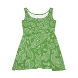 Western Light Green and White Bandana Print Women's Fit n Flare Dress! Free Shipping!!! New!!! Sun Dress! Beach Cover Up! Night Gown! So Versatile!