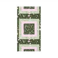 Green Retro Quilt Print Lightweight Neck Gaiter! 4 Sizes Available! Free Shipping! UPF +50! Great For All Outdoor Sports!