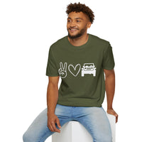 Peace, Love, All Terrain Adventure Unisex Graphic Tees! Summer Vibes! All New Heather Colors!!! Free Shipping!!!