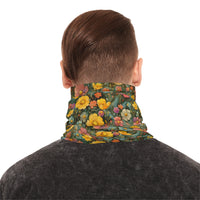 Green Floral Print Lightweight Neck Gaiter! 4 Sizes Available! Free Shipping! UPF +50! Great For All Outdoor Sports!