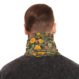 Green Floral Print Lightweight Neck Gaiter! 4 Sizes Available! Free Shipping! UPF +50! Great For All Outdoor Sports!