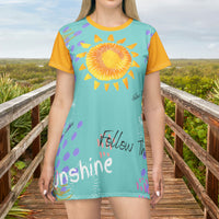 Paint The Town, Follow The Sunshine Oversized Tee!! Great For Sleeping, Lounging, Swimming! Free Shipping!!!