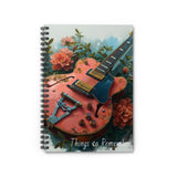 Valentines Day Things To Remember Pink Guitar Floral Spiral Notebook - Ruled Line! Perfect For Gifting!