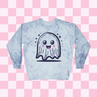 Happy Ghost Unisex Color Blast Crewneck Sweatshirt! All New Comfort Colors!!! Halloween! Free Shipping!