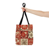 Red and Brown Florals Fall Vibes Tote Bag!