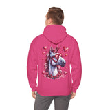 Pink Unicorn With Sunglasses Back Designs Unisex Heavy Blend Hooded Sweatshirt! Free Shipping!!!