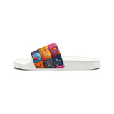 Boho Patchwork Floral Quilt Summer Beach Slides, Women's PU Slide Sandals! Free Shipping!!!