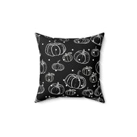 Black and White Polka Dot Pumpkin Square Pillow! Halloween! Fall Vibes!