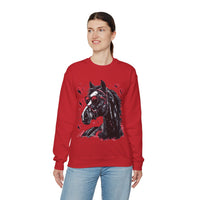 Valentines Day Black Horse Red Hearts Edition Unisex Sweatshirt! Retro! Free Shipping!!!