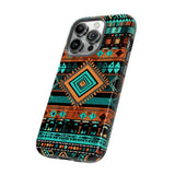 Turquoise Aztec Tough Cases! Cellphone Cases! Multiple Sizes Available! Apple iPhone, Samsung Galaxy, and Google Pixel devices!