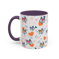 Coffee Mug - Fox Heart Medley Valentines Day Mug (11, 15oz)