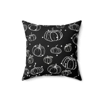 Black and White Polka Dot Pumpkin Square Pillow! Halloween! Fall Vibes!