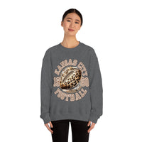 Kansas City Football Leopard Print Football Unisex Heavy Blend Crewneck Sweatshirt! Football Season!