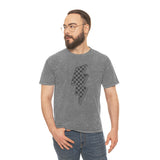 Checkered Lightning Bolt Distressed Unisex Mineral Wash T-Shirt! New Colors! Free Shipping!!!