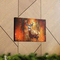 Western Mountain Deer Scenery in Oranges and Browns Canvas Gallery Wraps!