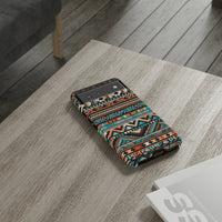 Teal and Orange Aztec Tough Cases! Cellphone Cases! Multiple Sizes Available! Apple iPhone, Samsung Galaxy, and Google Pixel devices!