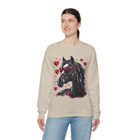 Valentines Day Black Horse Red Hearts Edition Unisex Sweatshirt! Retro! Free Shipping!!!