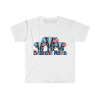 American Mama Elephant USA Independence Day Unisex Graphic Tees!