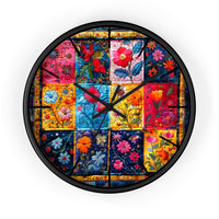 Boho Quilted Patchwork in Yellow Print Wall Clock! Perfect For Gifting! Free Shipping!!! 3 Colors Available!