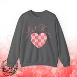 Valentines Day Let Them Plaid Heart Edition Unisex Sweatshirt! Retro! Free Shipping!!!