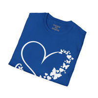 Valentines Day Butterfly Heart Medley White Version Unisex Graphic Tee! All New Heather Colors!!! Free Shipping!!!