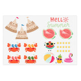 Sand Castle, Watermelon, Crab Summertime Sticker Sheets! Free Shipping!