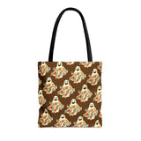 Retro 70's inspired Daisy Sheet Happy Ghost Fall Vibes Tote Bag!