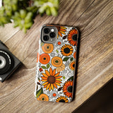 Sunflowers and Daisies Retro Fall Vibes Tough Phone Cases!