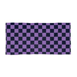 Light Purple and Black Plaid 100 Percent Cotton Backing Beach Towel! Free Shipping!!! Gift to a Friend! Travel in Style!