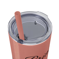 Custom Name Botanical Florals Fall Vibes Skinny Tumbler with Straw, 20oz! Multiple Colors!