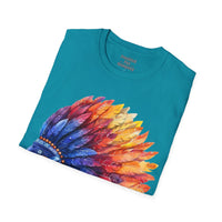 Eagle Indian Head Dress Colorful Rainbow Unisex Graphic Tees! Summer Vibes! All New Heather Colors!!! Free Shipping!!!