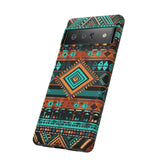 Turquoise Aztec Tough Cases! Cellphone Cases! Multiple Sizes Available! Apple iPhone, Samsung Galaxy, and Google Pixel devices!