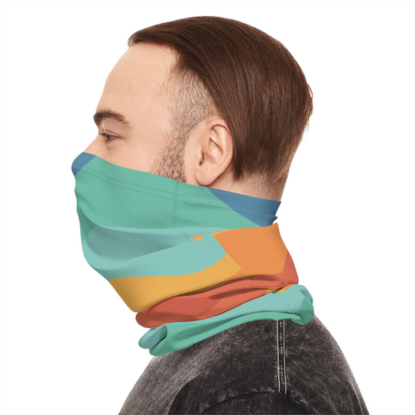 Retro Teal Print Lightweight Neck Gaiter! 4 Sizes Available! Free Shipping! UPF +50! Great For All Outdoor Sports!