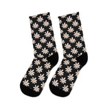 Classic Black Daisy Unisex Eco Friendly Recycled Poly Socks!!! Free Shipping!!! 58% Recycled Materials!