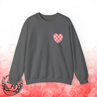 Valentines Day Pink Plaid Heart Basics Pocket Design Edition Unisex Sweatshirt! Retro! Free Shipping!!!